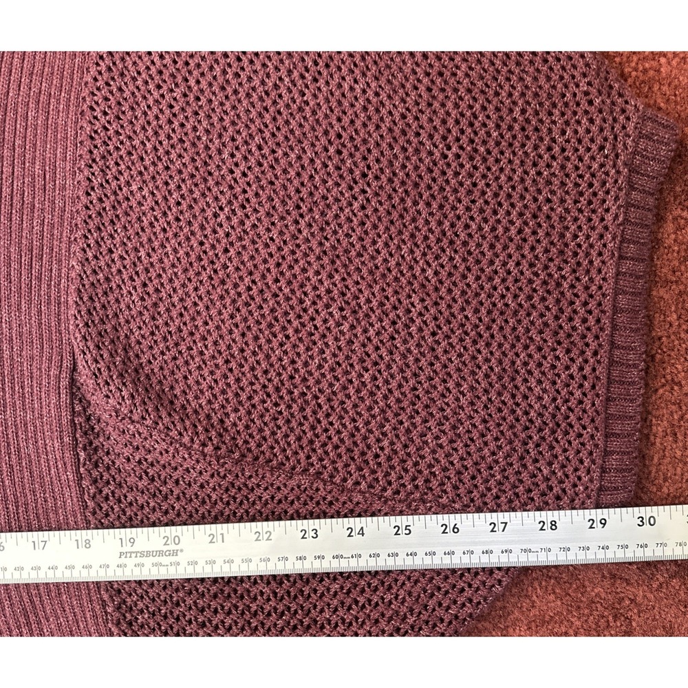 Prana Lima Cardigan Burgundy Red Open Knit Outdoor Lightweight Woman's Size XL - Picture 7 of 8